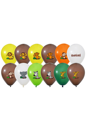 Safari Baskılı Balon 50'li