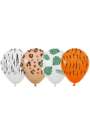 Safari Hayvanlar Deseni Baskılı Balon 50'li