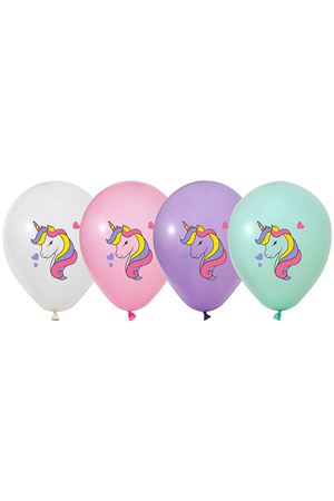 Unicorn Hayal Dünyası Baskılı Balon 50'li