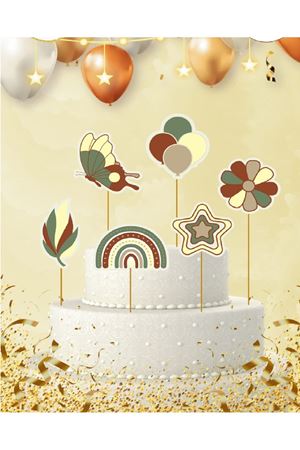 Pasta Süsü Kürdan Retro Kelebek 6'lı