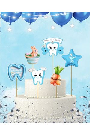 Pasta Süsü Kürdan Diş Mavi 6'lı