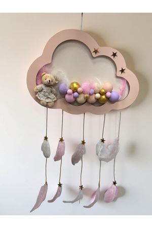 Ledli Kız Bebek Kapı Süsü Pembe