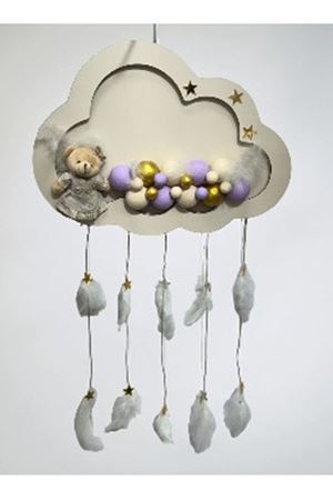 Led'li Kız Bebek Kapı Süsü Bej