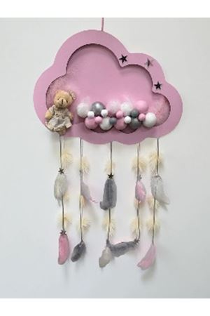 Led'li Kız Bebek Kapı Süsü Koyu Pembe