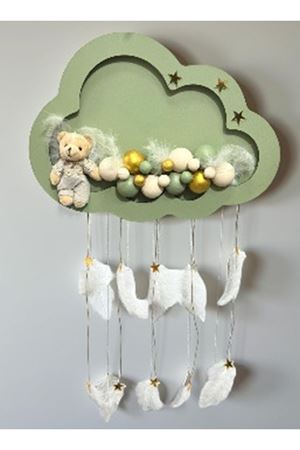 Led'li Erkek Bebek Kapı Süsü Mint Yeşili