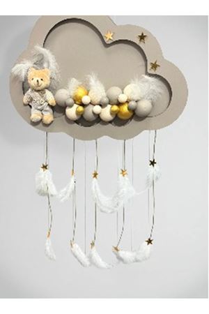 Led'li Erkek Bebek Kapı Süsü Bej