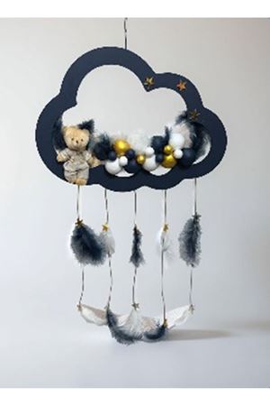 Led'li Erkek Bebek Kapı Süsü Lacivert