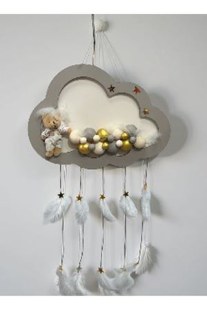 Led'li Erkek Bebek Kapı Süsü Vizon