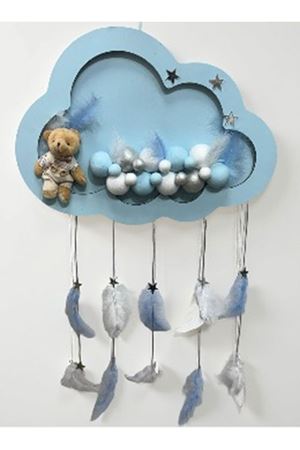 Led'li Erkek Bebek Kapı Süsü Mavi