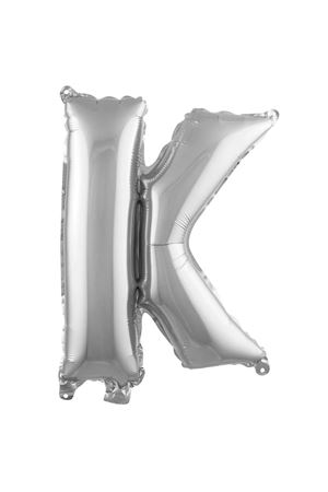 K Harf Folyo Balon Gümüş 76 cm