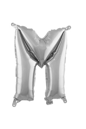 M Harf Folyo Balon Gümüş 76 cm