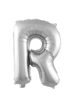 R Harf Folyo Balon Gümüş 76 cm