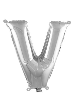 V Harf Folyo Balon Gümüş 76 cm