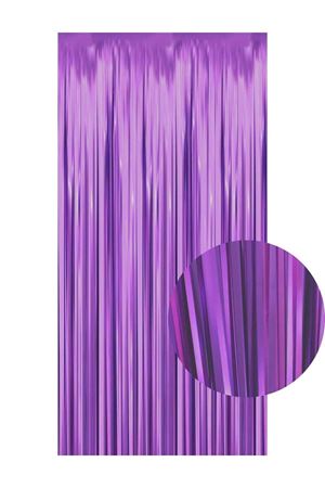 Metalize Arka Fon Perde Violet