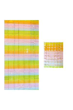 Metalize Arka Fon Perde Kare Makaron