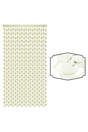 Metalize Arka Fon Perde Kalpli Krem