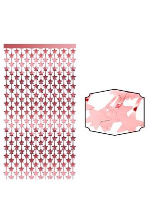 Metalize Arka Fon Perde Yıldızlı Rosegold