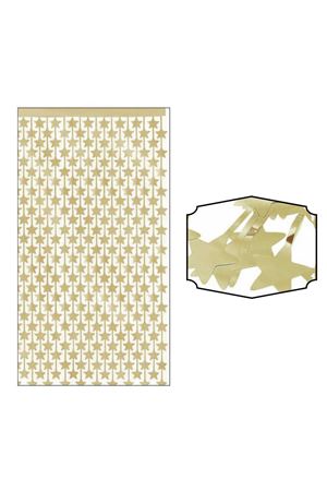 Metalize Arka Fon Perde Yıldızlı Gold