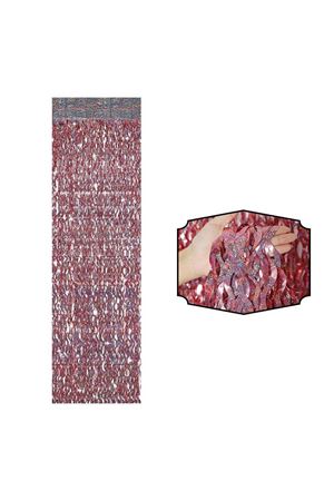 Metalize Arka Fon Perde Dalgalı Rosegold