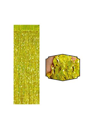 Metalize Arka Fon Perde Dalgalı Gold