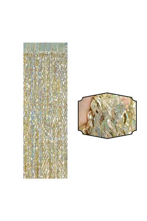 Metalize Arka Fon Perde Dalgalı Şampanya