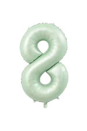 8 Rakam Folyo Balon Retro Yeşil 34"