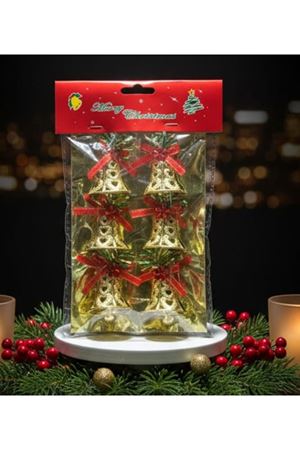 Yılbaşı Çam Ağacı Süsü Zil Lüx 6'lı 6421-36