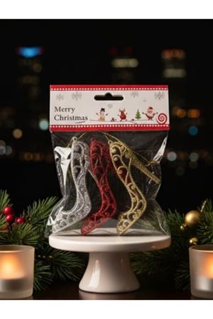 Yılbaşı Çam Ağacı Süsü Stiletto 3'lü Lüx 6421-39