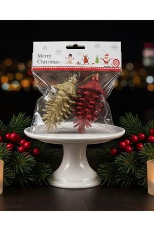 Yılbaşı Çam Ağacı Süsü Kozalak 2'li Lüx 6421-41