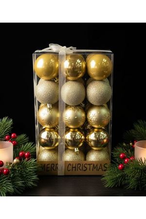 Yılbaşı Ağaç Süsü Top Lüx 30'lu 6449-4