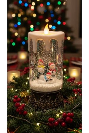 Yılbaşı Işıklı Kar Küresi Müzik Kutusu 25 Cm 6916-1