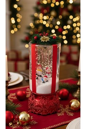 Yılbaşı Işıklı Kar Küresi Müzik Kutusu 25 Cm 6916-4