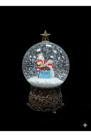 Yılbaşı Işıklı Kar Küresi Müzik Kutusu 25 Cm 6916-3