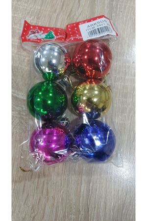 Yılbaşı Ağaç Topu 4 cm 6'lı 6421-20 Karışık Renkli