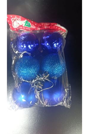 Yılbaşı Ağaç Topu 4 cm 6'lı 6421-10 Mavi