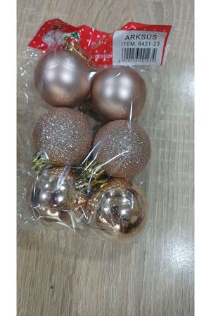 Yılbaşı Ağaç Topu 4 cm 6'lı 6421-23 Rosegold