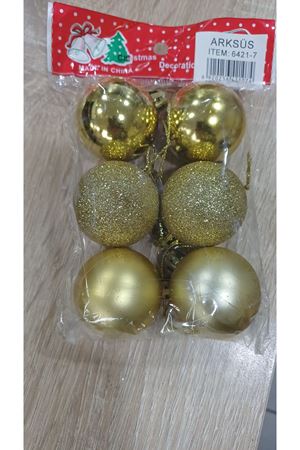 Yılbaşı Ağaç Topu 4 cm 6'lı 6421-7 Gold