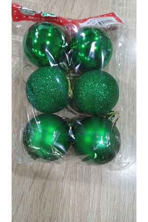 Yılbaşı Ağaç Topu 4 cm 6'lı 6421-11 Yeşil