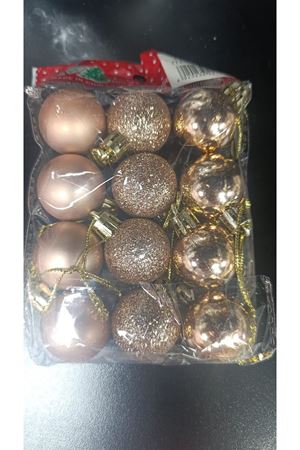 Yılbaşı Ağaç Topu 3 cm 12'li 6421-24 Rosegold