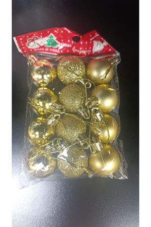Yılbaşı Ağaç Topu 3 cm 12'li 6421-13 Gold