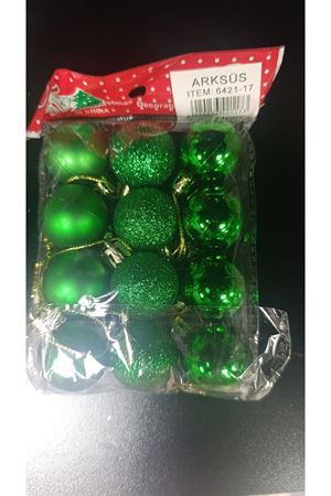 Yılbaşı Ağaç Topu 3 cm 12'li 6421-17 Yeşil