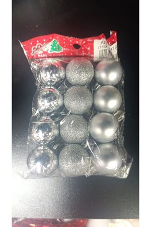 Yılbaşı Ağaç Topu 3 cm 12'li 6421-14 Gümüş