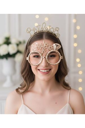 Taç Gözlük Set 2117-13 Bride To Be Boncuklu