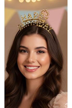 Taç 1569-10 Happy Birthday Taşlı