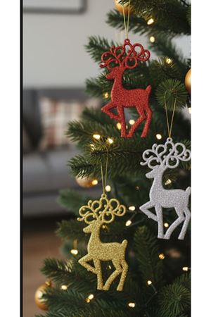 Yılbaşı Ağaç Süsü Eng-248 Metal Geyik 3'lü