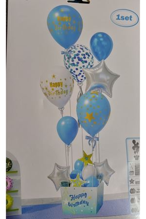 Balon Standı 142405 Happy Birthday Mavi