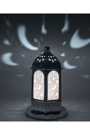 Ramazan Dekoratif Fener Ledli 16 cm Gümüş