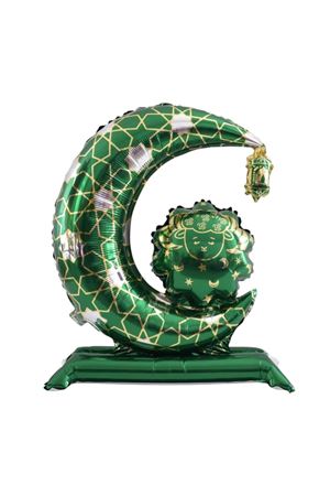 Ay Şekilli Ayaklı Folyo Balon Yeşil 0555