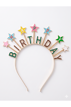 Taç Metal 1672-3 Birthday Renkli Yıldızlar